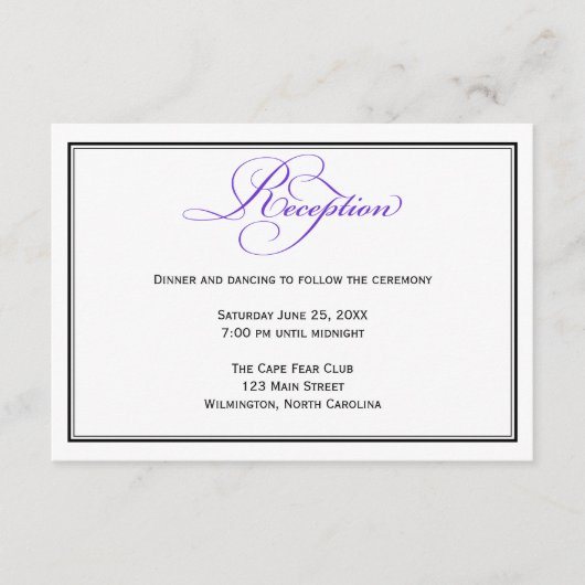 D'accompagnement Carte détaillée de la réception de mariage avec sc (Devant)