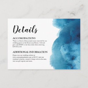D'accompagnement Carte Détails de l'aquarelle océan à vague bleue I