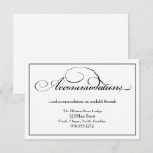 D'accompagnement Carte Détails de l'hébergement pour mariages (Devant / Derrière)