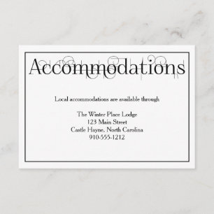 D'accompagnement Carte Détails de l'hébergement pour Mariages à imp