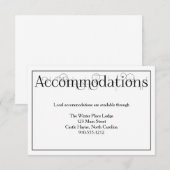 D'accompagnement Carte Détails de l'hébergement pour Mariages à imp (Devant / Derrière)