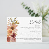 D'accompagnement Carte Détails du Mariage de automne Terracotta (Debout devant)