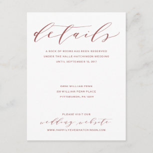 D'accompagnement Carte Détails du Mariage de calligraphie Bourgog