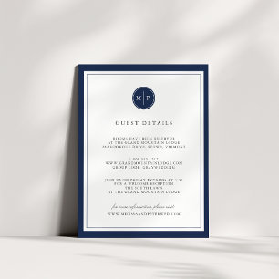 D'accompagnement Carte Détails du Mariage de monogramme couleur per