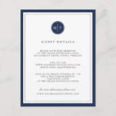 D'accompagnement Carte Détails du Mariage de monogramme couleur per (Devant)