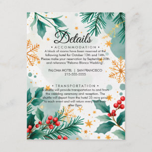 D'accompagnement Carte Détails du Mariage de Noël Watercolor