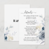 D'accompagnement Carte Détails du Mariage des fleurs d'aquarelle (Devant / Derrière)