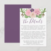 D'accompagnement Carte Détails du Mariage rose violet (Devant / Derrière)