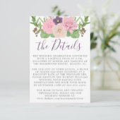 D'accompagnement Carte Détails du Mariage rose violet (Debout devant)
