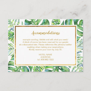 D'accompagnement Carte Détails Plantes Exotic Watercolor