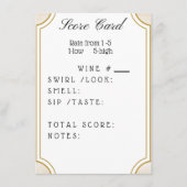 D'accompagnement Carte d'évaluation du vin (Devant)