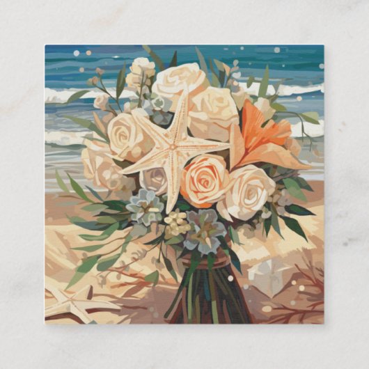 D'accompagnement Carte d'hébergement à thème Mariage balnéaire (Dos)