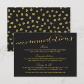 D'accompagnement Carte d'hébergement Chic Gold Script (Devant / Derrière)
