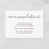 D'accompagnement Carte d'hébergement de l'hôtel Mariage violet (Devant)