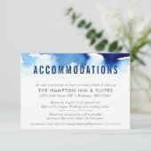 D'accompagnement CARTE D'HÉBERGEMENT design aquarelle bleu foncé (Debout devant)