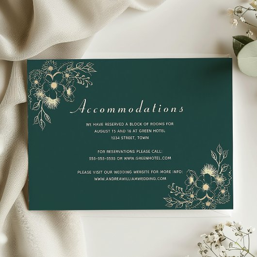 D'accompagnement Carte d'hébergement Emerald Green Mariage