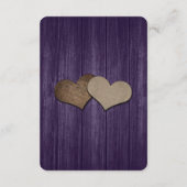 D'accompagnement Carte d'hébergement en bois rustique violet Mason (Dos)
