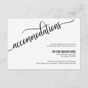 D'accompagnement Carte d'hébergement Mariage moderne Noir Blanc ROS