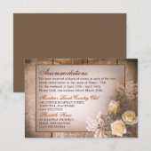 D'accompagnement Carte d'hébergement mariage rose vintage (Devant / Derrière)