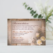 D'accompagnement Carte d'hébergement mariage rose vintage (Debout devant)