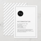 D'accompagnement Carte d'hébergement moderne en noir et blanc (Devant / Derrière)