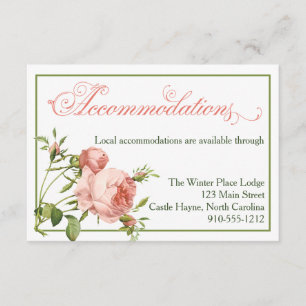 D'accompagnement Carte d'hébergement pour Mariage de Rose de chou