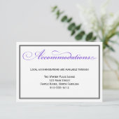 D'accompagnement Carte d'hébergement pour Mariage de script purple (Debout devant)
