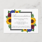 D'accompagnement Carte d'hébergement pour Mariage de tournesol Rose (Devant)