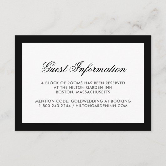 D'accompagnement Carte d'hébergement pour Mariage frontalier noir c (Devant)