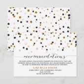 D'accompagnement Carte d'hébergement pour points Confetti Rose & Or (Devant / Derrière)