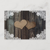 D'accompagnement Carte d'hébergement Rustique Mariage campagnard Ho (Dos)