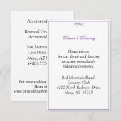 D'accompagnement Carte d'hébergement simple Mariage violet (Devant / Derrière)