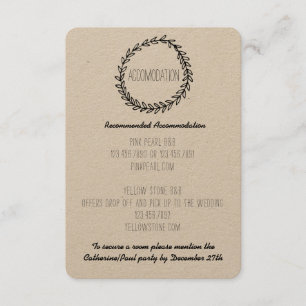 D'accompagnement Carte d'hébergement Wreath Rustic Kraft