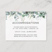 D'accompagnement Carte d'hôtel à la verdure d'eucalyptus simple (Devant)