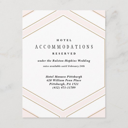 D'accompagnement Carte d'hôtel Art Déco Geometry Diamond Mariage (Devant)