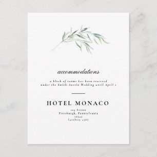 D'accompagnement Carte d'hôtel de mariage à la verdure luxuriante