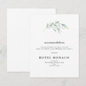 D'accompagnement Carte d'hôtel de mariage à la verdure luxuriante (Devant / Derrière)