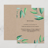 D'accompagnement Carte d'hôtel Mariage rustique Wreath Greenery (Devant / Derrière)