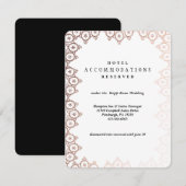 D'accompagnement Carte d'hôtel rose Gold Delicate Mariage (Devant / Derrière)