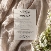 D'accompagnement Carte d'hôtel vintage Black & Cream Retro Mariage