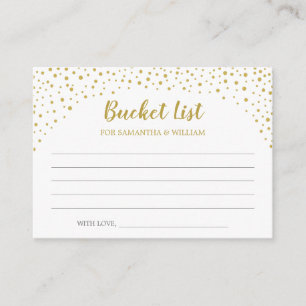 D'accompagnement Carte d'idées de liste de Mariages Gold Confetti