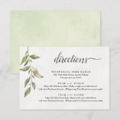 D'accompagnement Carte d'indications de verdure à l'aquarelle (Devant / Derrière)