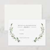 D'accompagnement Carte d'information à l'aquarelle de la vigne verd (Devant / Derrière)