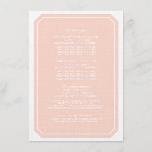 D'accompagnement Carte d'information Coral tout simplement élégante (Devant)