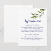 D'accompagnement Carte d'information de branche d'olivier pour mari (Devant / Derrière)