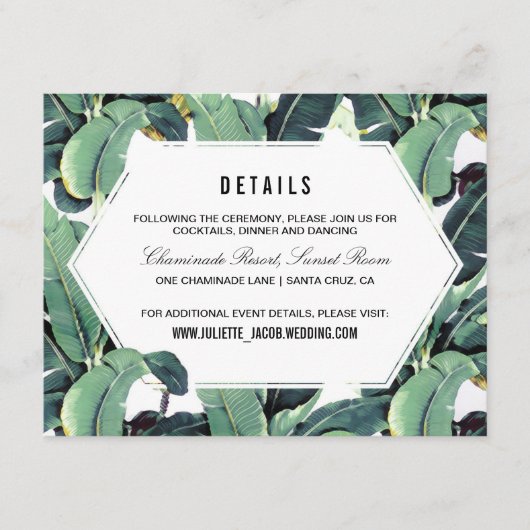 D'accompagnement Carte d'information de la réception de la plantati (Devant)