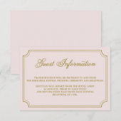 D'accompagnement Carte d'information de l'invité de script blanc et (Devant / Derrière)