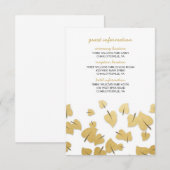 D'accompagnement Carte d'information de l'invité Feuille Fall Gold  (Devant / Derrière)