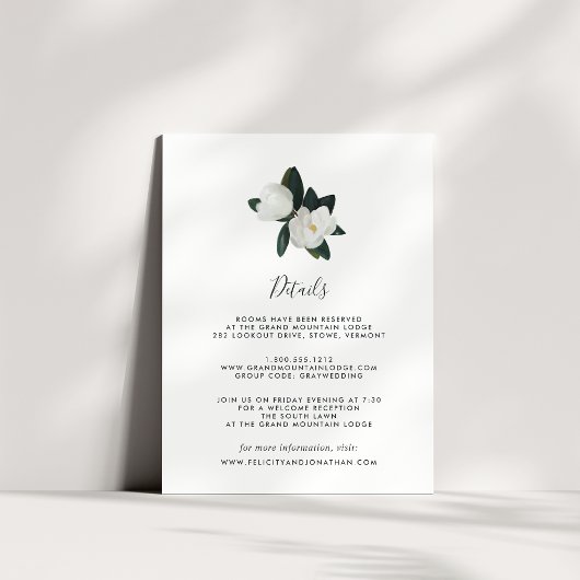 D'accompagnement Carte d'information de l'invité Grandiflora