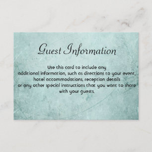 D'accompagnement Carte d'information de l'invité sur papier Vintage